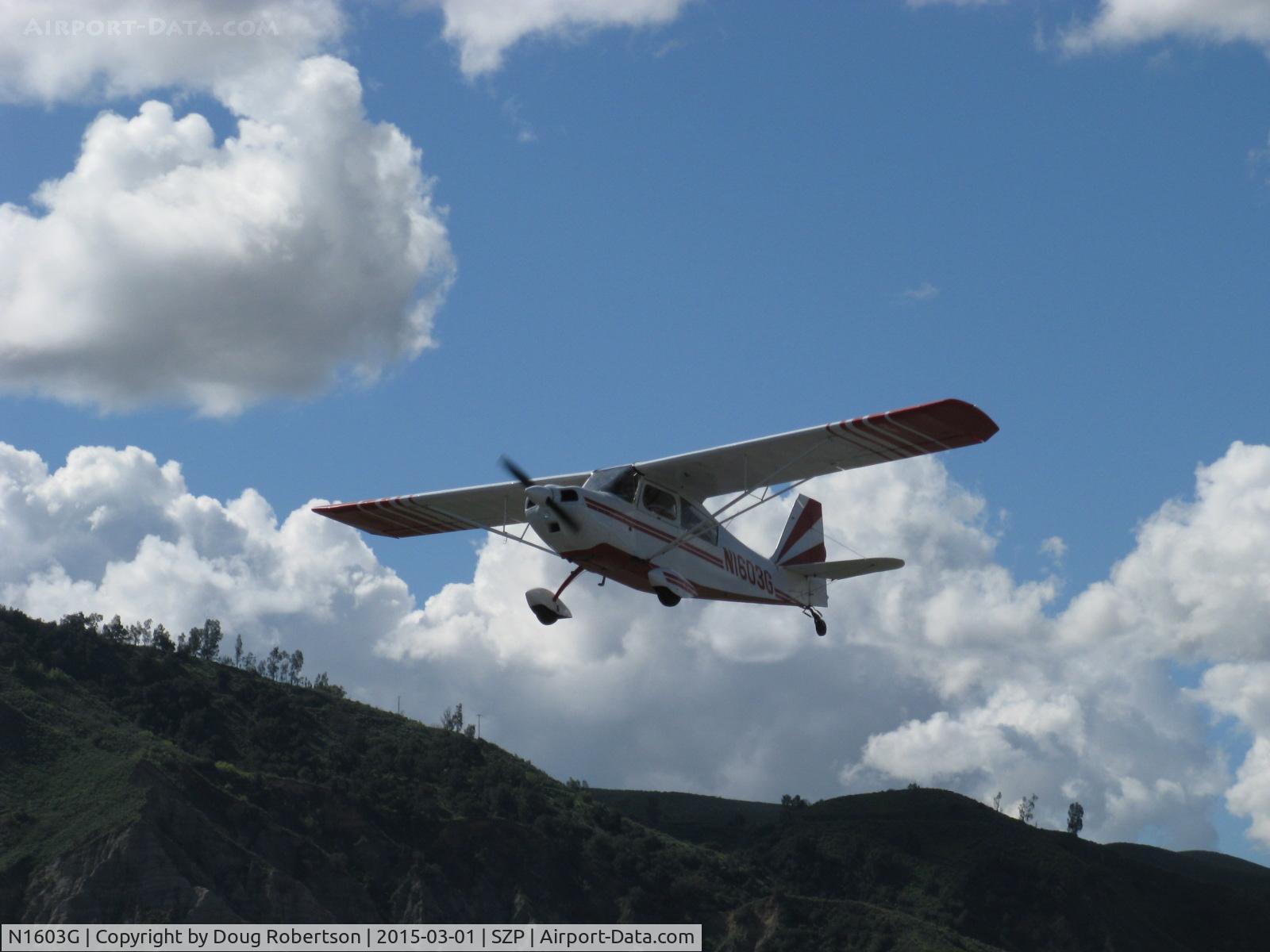 N1603G, 1968 Champion 7ECA Citabria C/N 609, 1968 Champion 7ECA CITABRIA, Lycoming O-235 115 Hp, takeoff climb Rwy 22