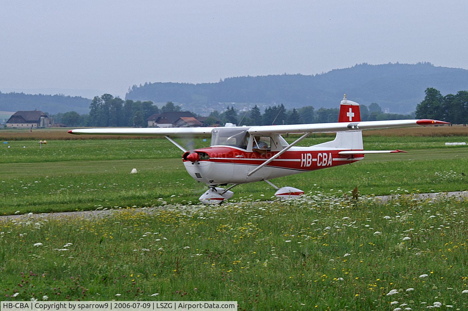 HB-CBA, 1963 Cessna 150D C/N 15060123, leaving runway 25