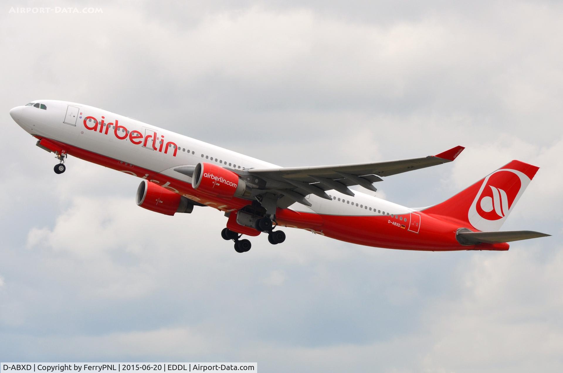 D-ABXD, 2007 Airbus A330-243 C/N 822, Air Berlin A332 taking-off from its base in DUS.