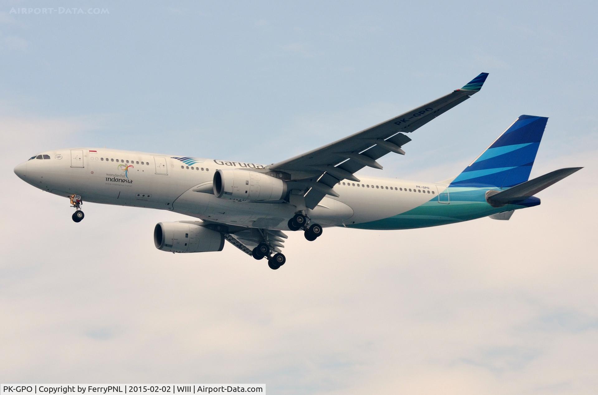 PK-GPO, 2011 Airbus A330-243 C/N 1288, Garuda A332 landing.