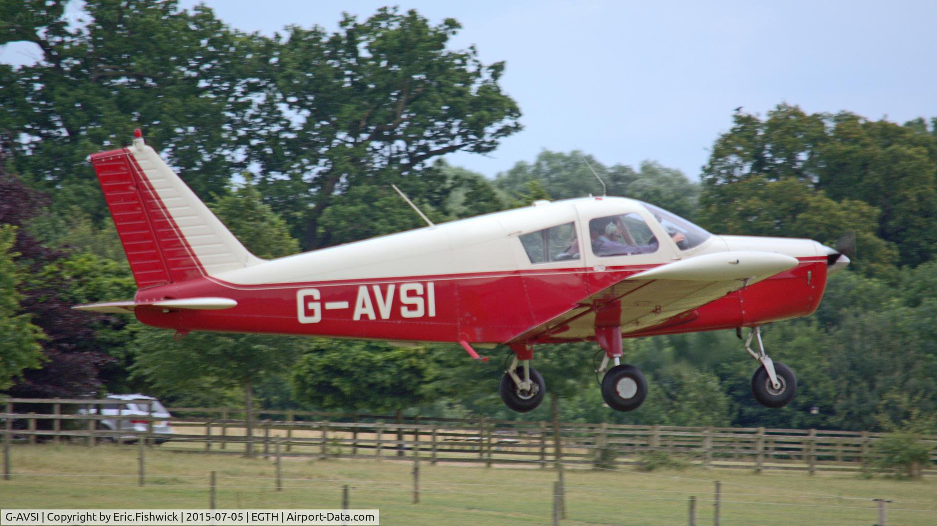 G-AVSI, 1967 Piper PA-28-140 Cherokee C/N 28-23148, 42. G-AVSI departing the Shuttleworth Military Pagent Airshow, July 2015.