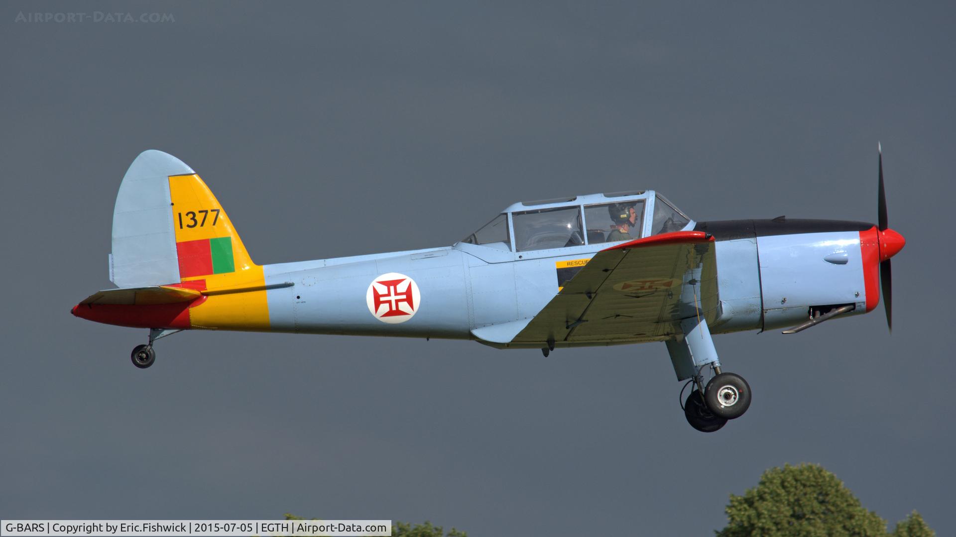 G-BARS, 1952 De Havilland DHC-1 Chipmunk T.10 C/N C1/0557, 42. G-BARS departing the Shuttleworth Military Pagent Airshow, July 2015.