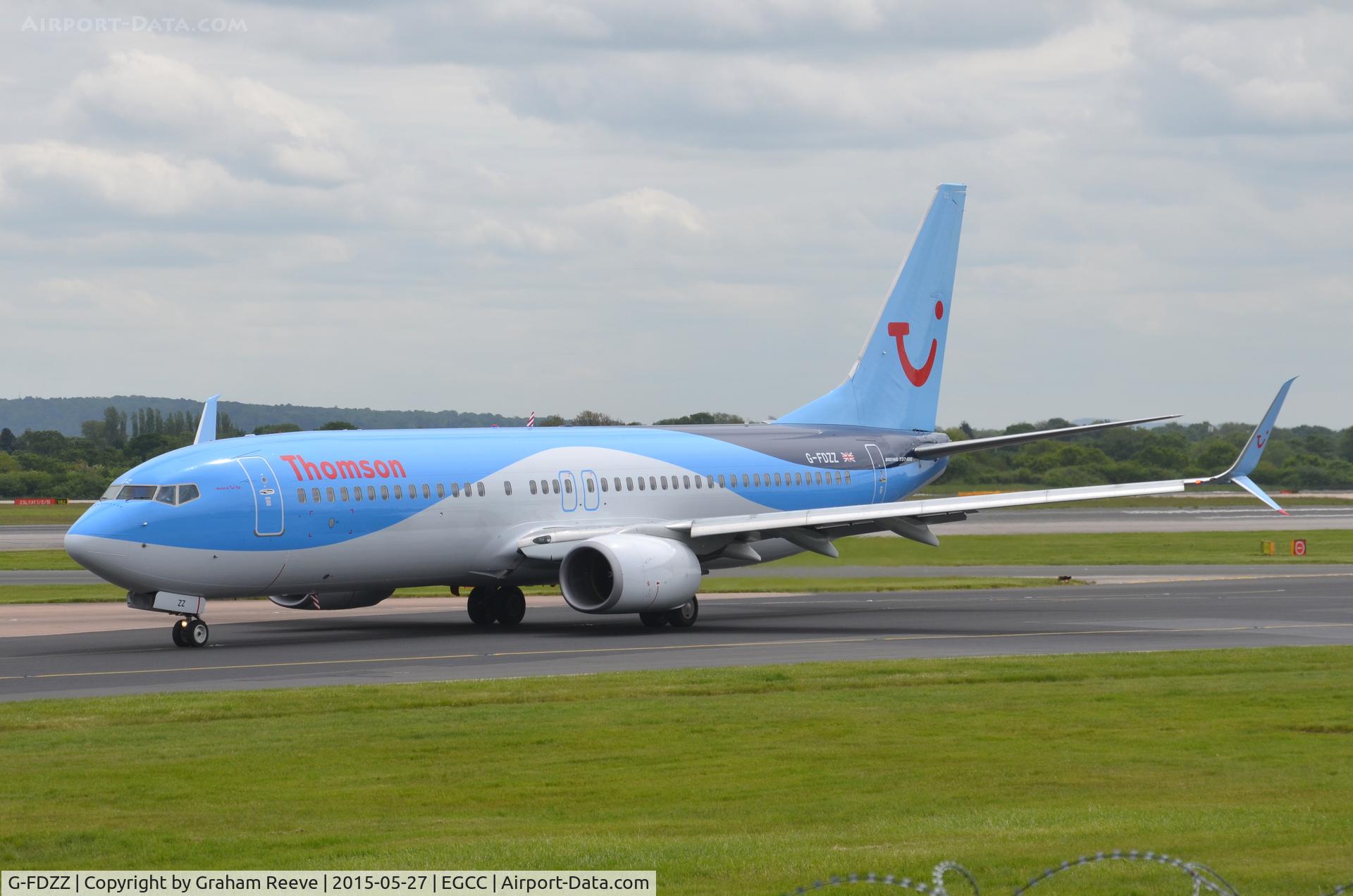 G-FDZZ, 2011 Boeing 737-8K5 C/N 37262, Just landed at Manchester.