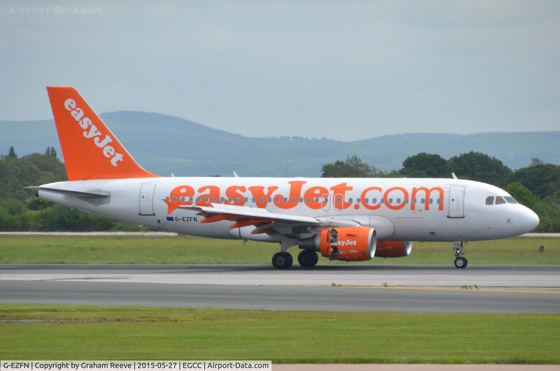 G-EZFN, 2009 Airbus A319-111 C/N 4076, Landing at Manchester.
