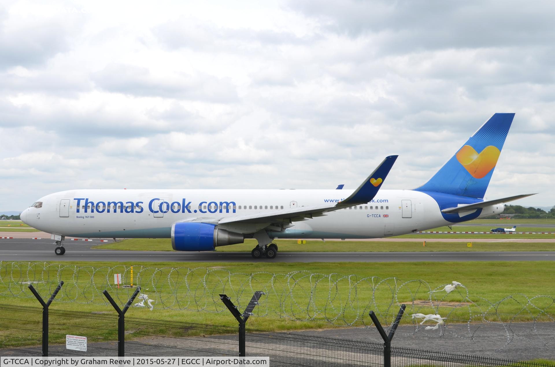 G-TCCA, 1994 Boeing 767-31K C/N 27205, Just landed at Manchester.