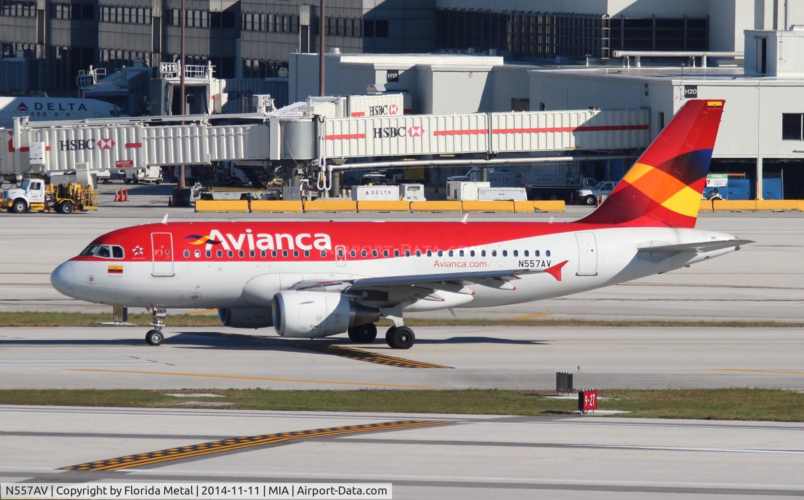 N557AV, 2012 Airbus A319-115 C/N 5057, Avianca