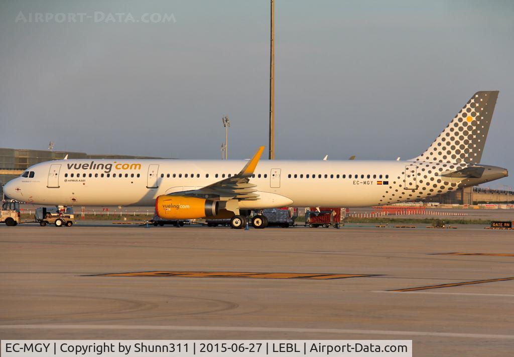 EC-MGY, 2015 Airbus A321-231 C/N 6638, Parked at the Cargo apron... First A321 for Vueling Airlines