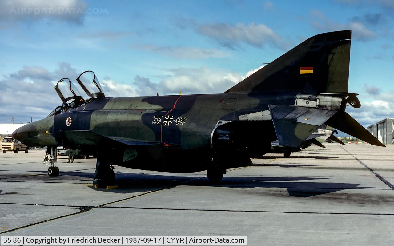 35 86, 1969 McDonnell Douglas RF-4E Phantom II C/N 4195, returning from a low level mission over Labrador