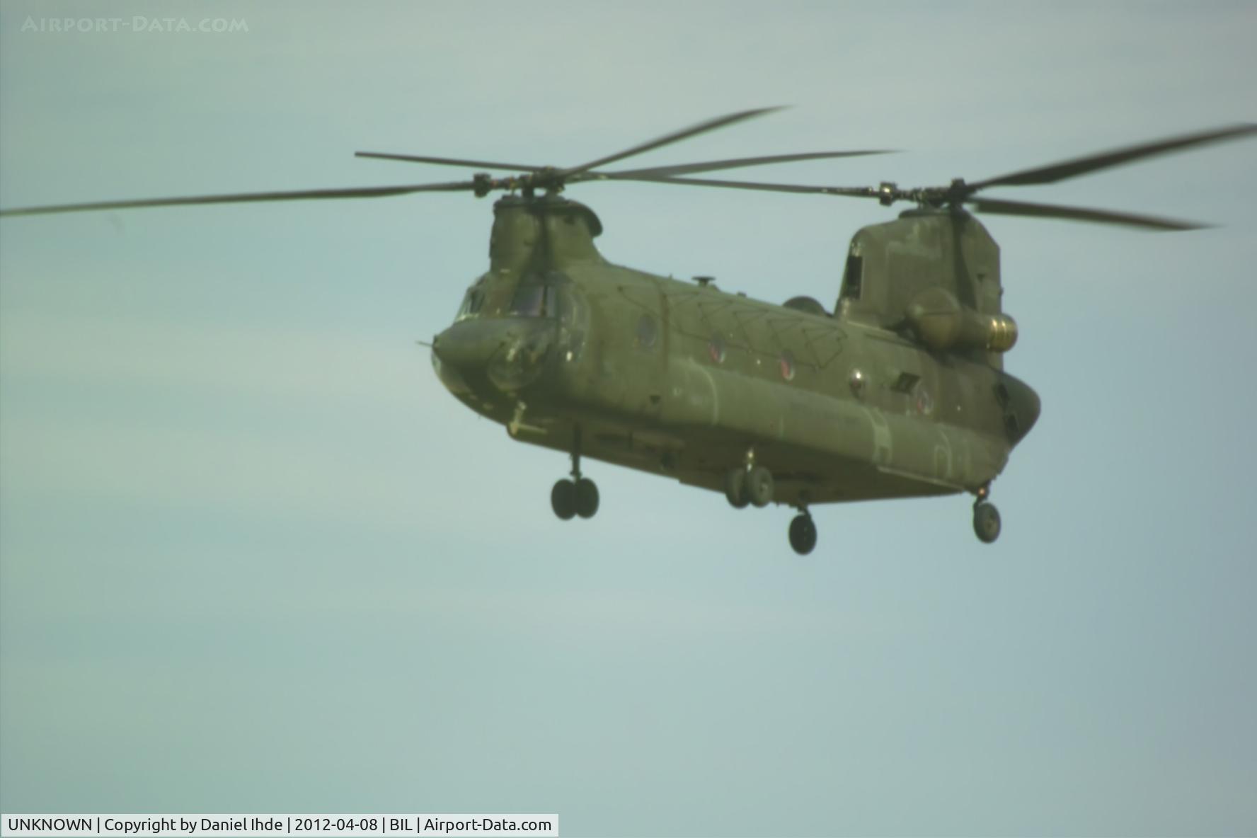 UNKNOWN, Helicopters Various C/N unknown, Chinook @ BIL.  Any help identifying this aircraft so we can get it moved to the aircraft data base would be appreciated.