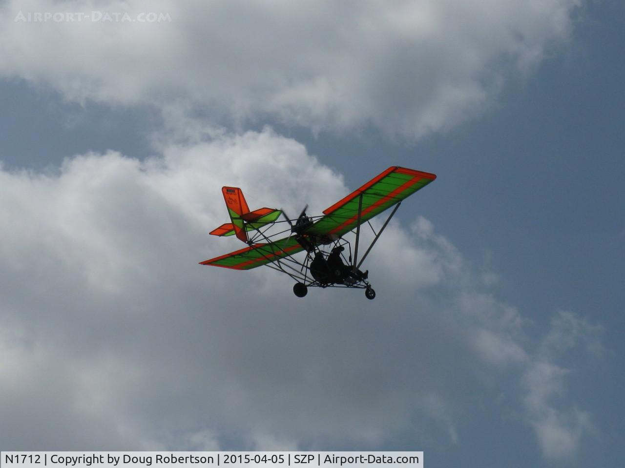 N1712, Quicksilver Sport IIS C/N 0071, 2005 Quicksilver SPORT 2S, Rotax 582DCDI liquid cooled two-stroke two-cylinder 65 Hp pusher, 3 blade prop, Experimental class Ultralight, impressive takeoff climb Rwy 22