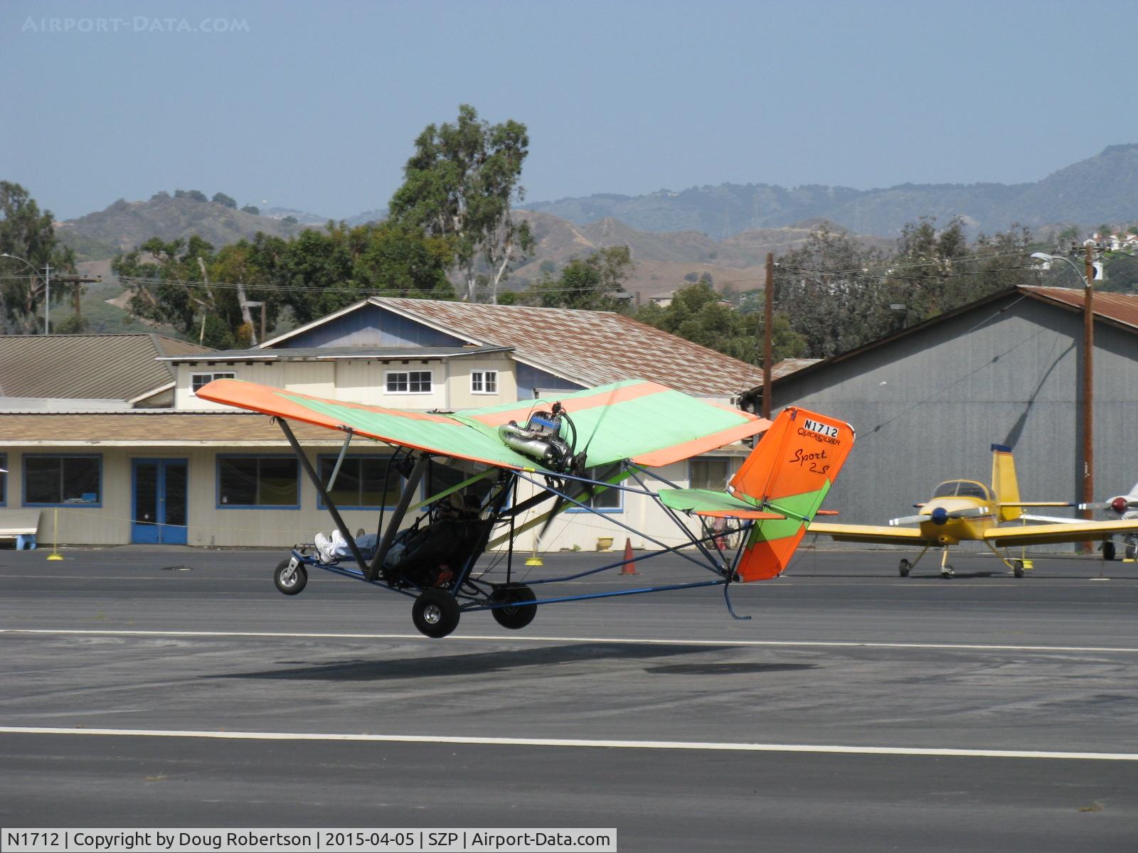 N1712, Quicksilver Sport IIS C/N 0071, 2005 Quicksilver SPORT 2S, Experimental class Ultralight, Rotax 582DCDI liquid-cooled two stroke two-cylinder 65 Hp pusher, short landing Rwy 22