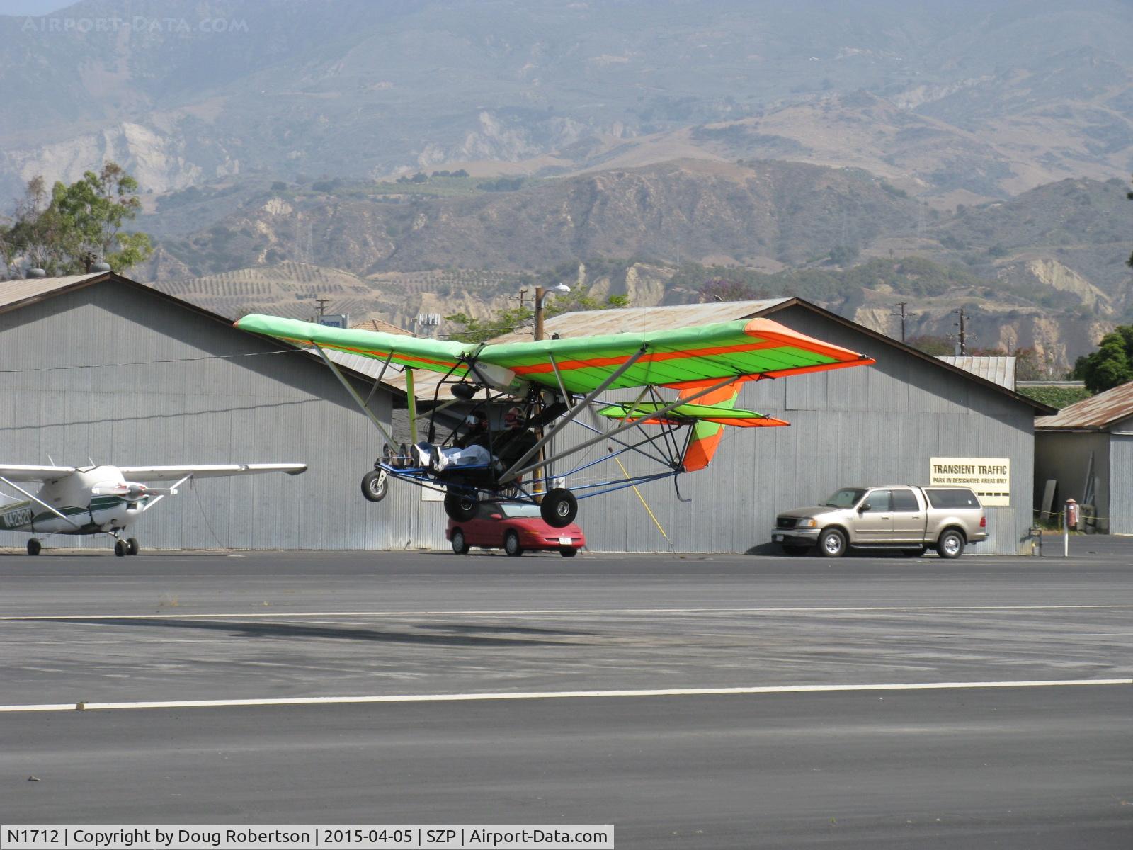 N1712, Quicksilver Sport IIS C/N 0071, 2005 Quicksilver SPORT 2S Experimental class ultralight, Rotax 582DCDI liquid cooled two-stroke two-cylinder 65 Hp, landing Rwy 22