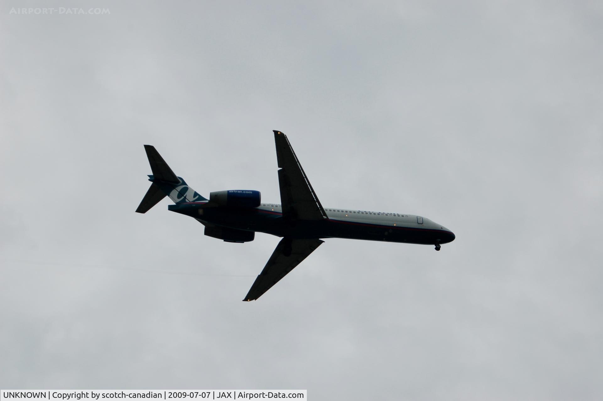UNKNOWN, Airliners Various C/N Unknown, AirTran Airways Jet on Final Approach to Jacksonville International Airport, Jacksonville, FL