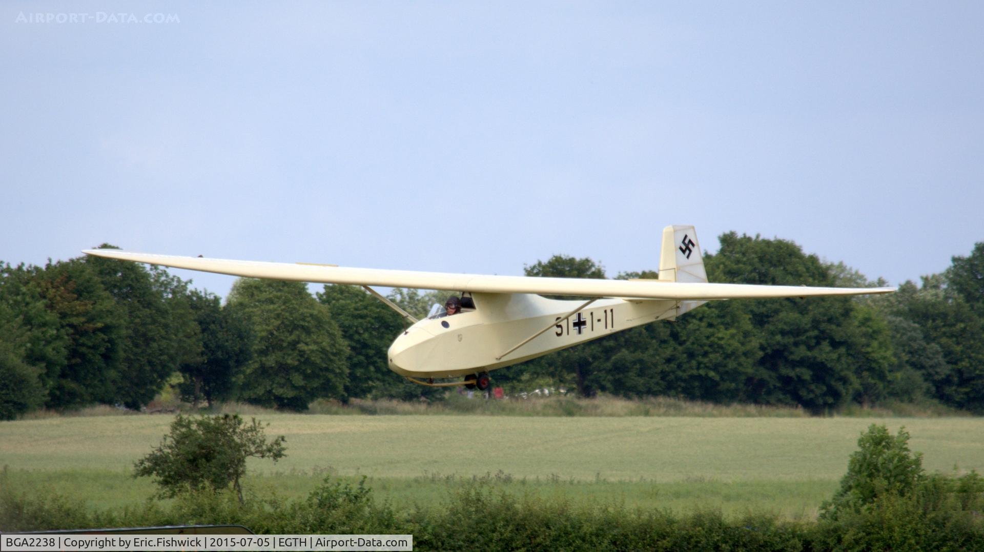 BGA2238, Graunu Baby 2B C/N 2, 43. BGA2238 at the Shuttleworth Military Pagent Airshow, July 2015.