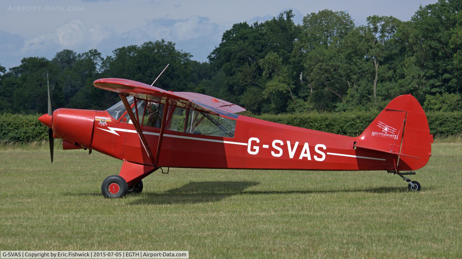 G-SVAS, 1961 Piper PA-18-150 Super Cub C/N 18-7605, x. G-SVAS at the Shuttleworth Military Pagent Airshow, July 2015.