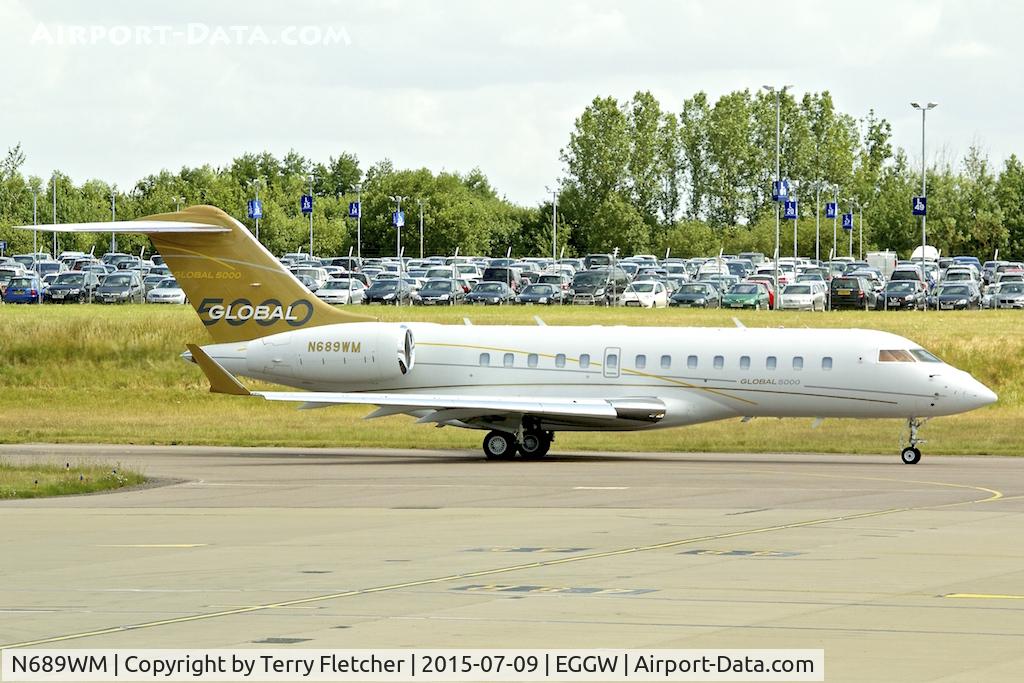 N689WM, 2007 Bombardier BD-700-1A10 Global 5000 C/N 9265, 2007 Bombardier BD-700-1A11, c/n: 9265 at Luton