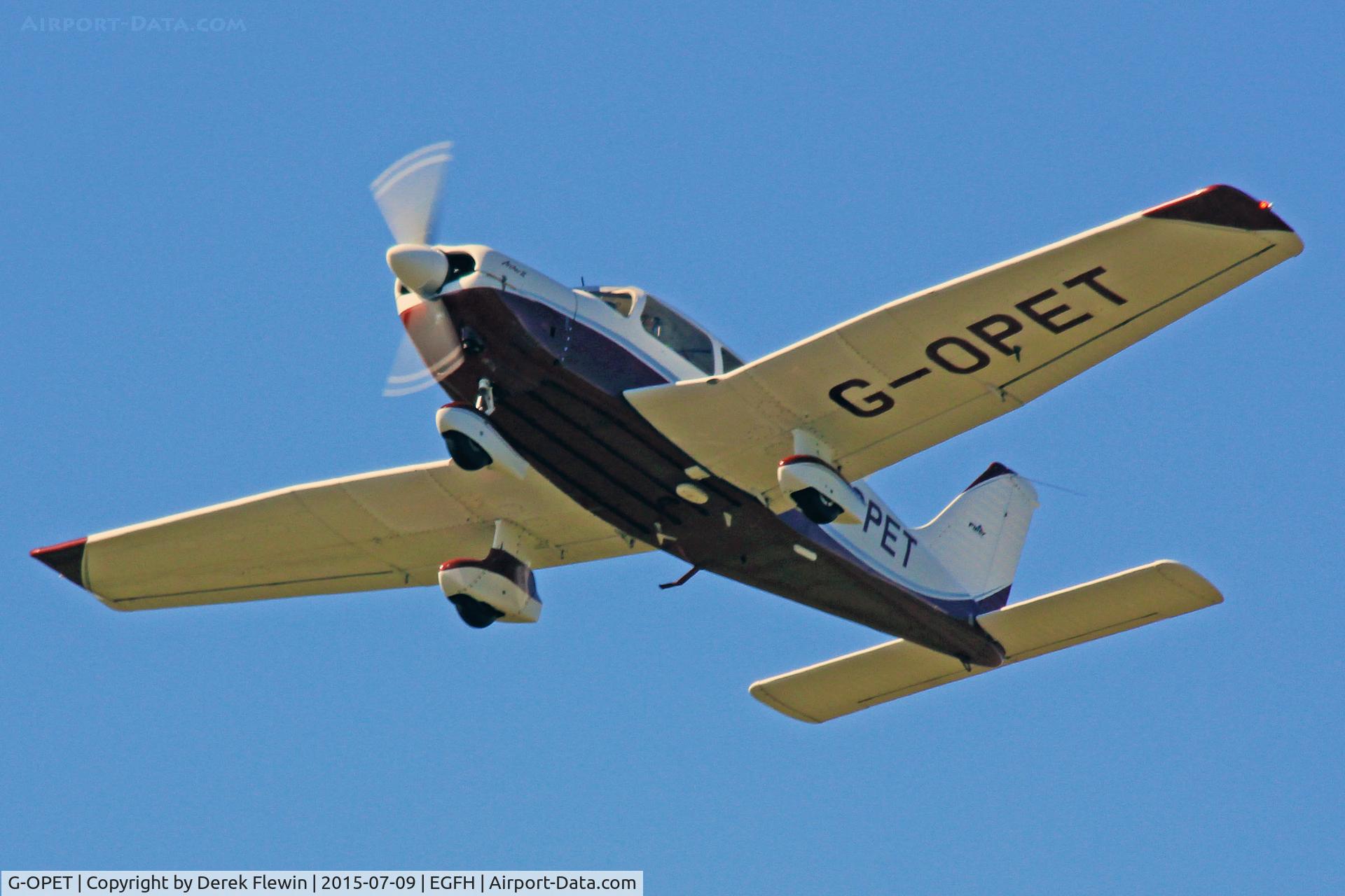 G-OPET, 1975 Piper PA-28-181 Cherokee Archer II C/N 28-7690067, Visiting Cherokee Archer II, Cardiff based, previously OY-BLC, OH-PET, seen departing runway 22, en-route rtb.