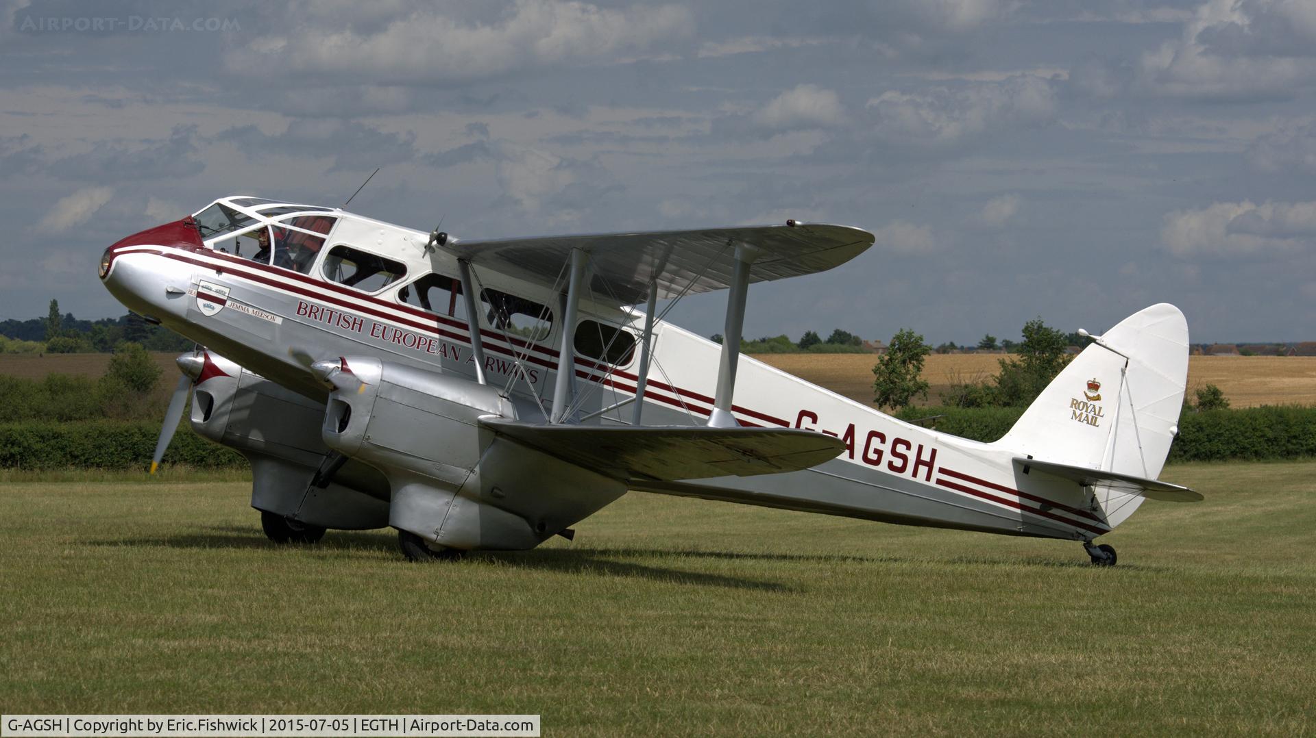 G-AGSH, 1945 De Havilland DH-89A Dominie/Dragon Rapide C/N 6884, 1. G-AGSH at the Shuttleworth Military Pagent Airshow, July 2015.