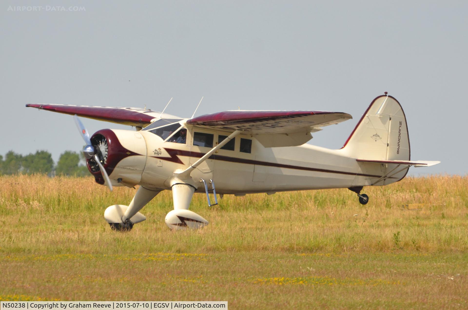 N50238, 1942 Stinson V77 Reliant C/N 77-248, Landing at Old Buckenham.