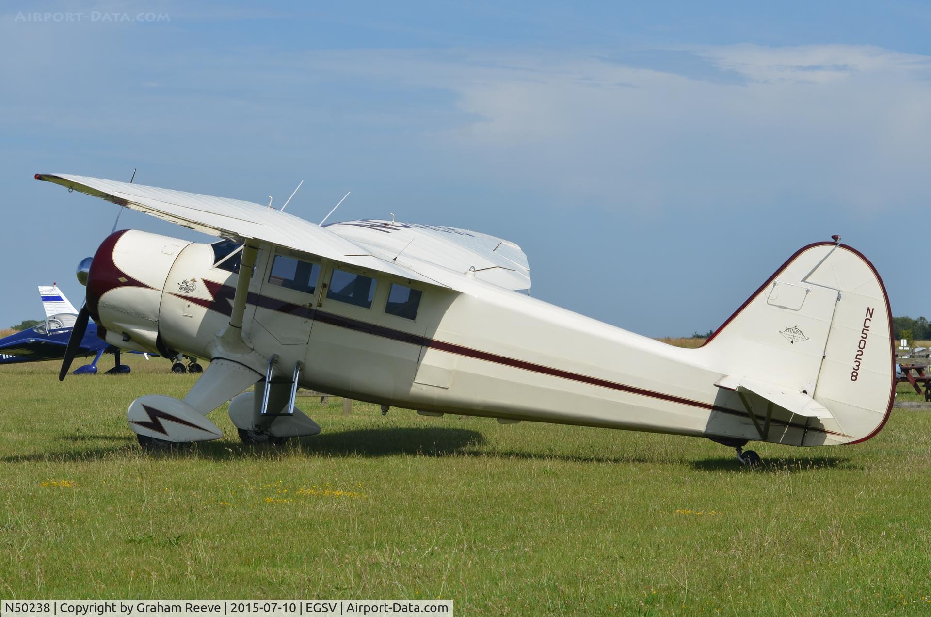 N50238, 1942 Stinson V77 Reliant C/N 77-248, Parked at Old Buckenham.