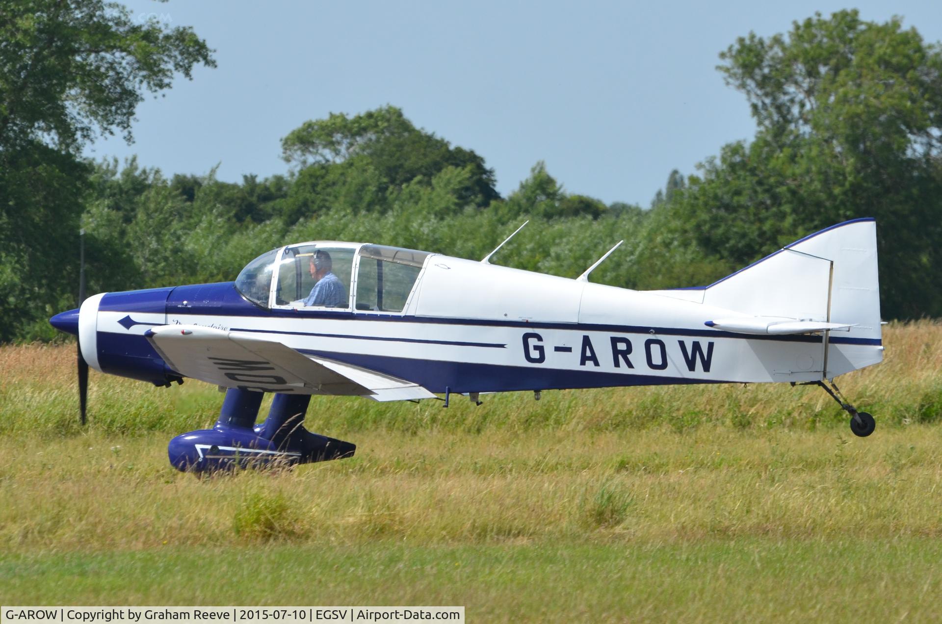 G-AROW, 1961 Jodel D-140B Mousequetaire II C/N 71, Departing from Old Buckenham.