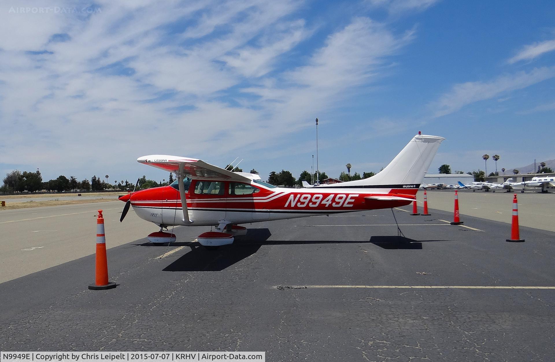 N9949E, 1975 Cessna 182P Skylane C/N 18264009, A transient 1975 Cessna 182P (KEYT LLC - MISSOULA, MT) visiting Reid Hillview Airport, CA.