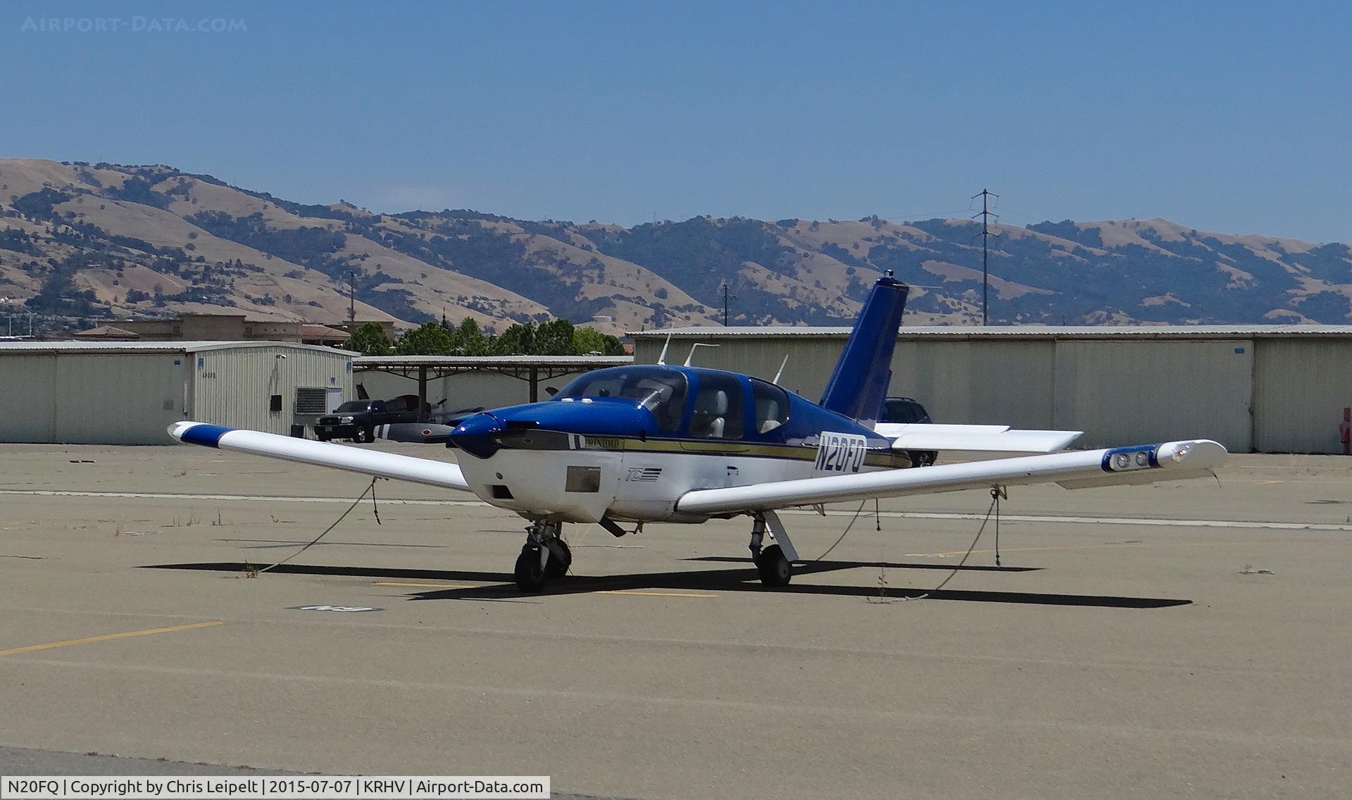 N20FQ, 1986 Socata TB-21 TC Trinidad C/N 638, A locally based 1986 Socata TB-21 (WISDOM, MT) parked at the south tie downs at Reid Hillview Airport, CA.