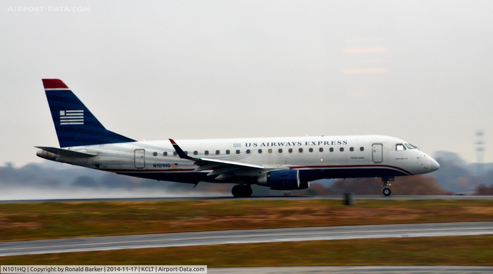 N101HQ, 2007 Embraer 175LR (ERJ-170-200LR) C/N 17000156, Takeoff CLT