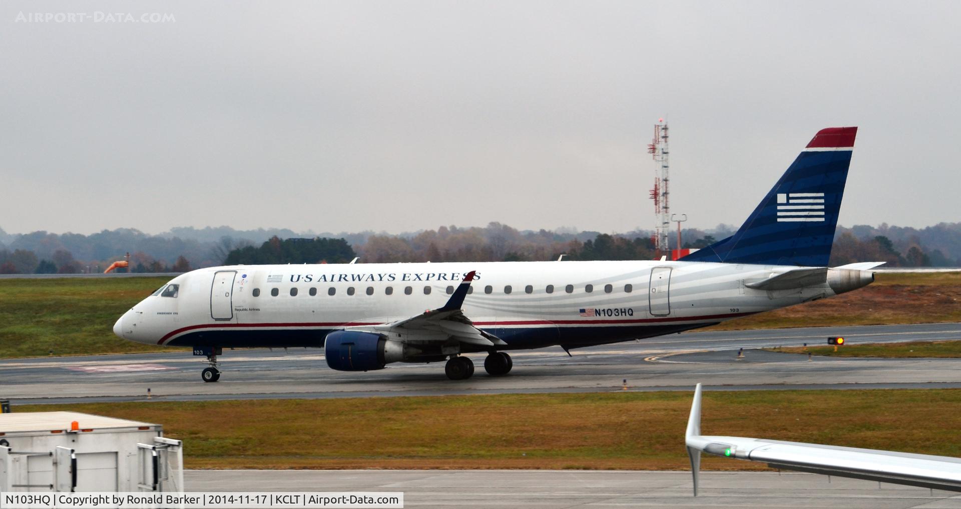 N103HQ, 2007 Embraer 175LR (ERJ-170-200LR) C/N 17000159, Taxi CLT