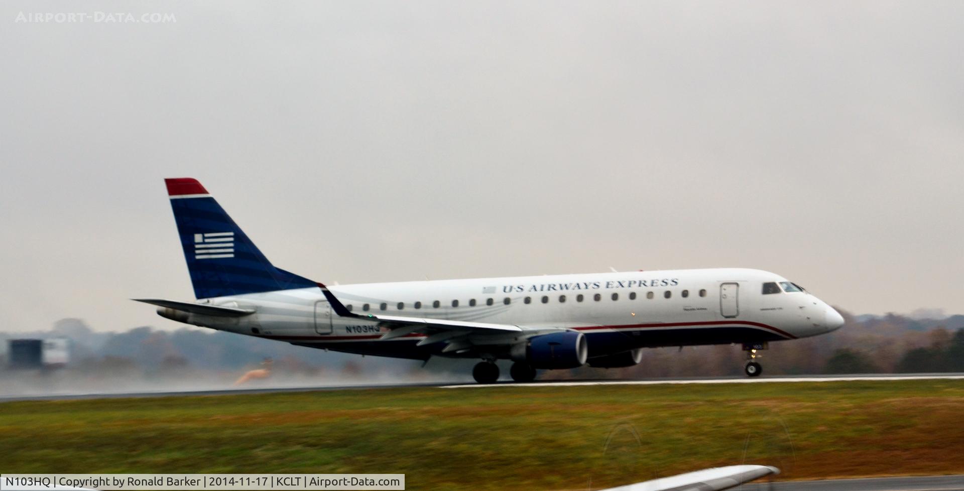 N103HQ, 2007 Embraer 175LR (ERJ-170-200LR) C/N 17000159, Takeoff roll CLT
