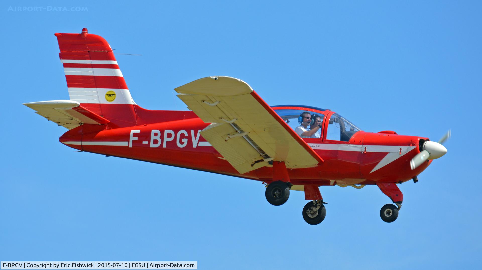 F-BPGV, 1968 Socata MS-893A Rallye Commodore 180 C/N 10796, 42. F-BPGV arriving for The Flying Legends Air Show, July 2015.