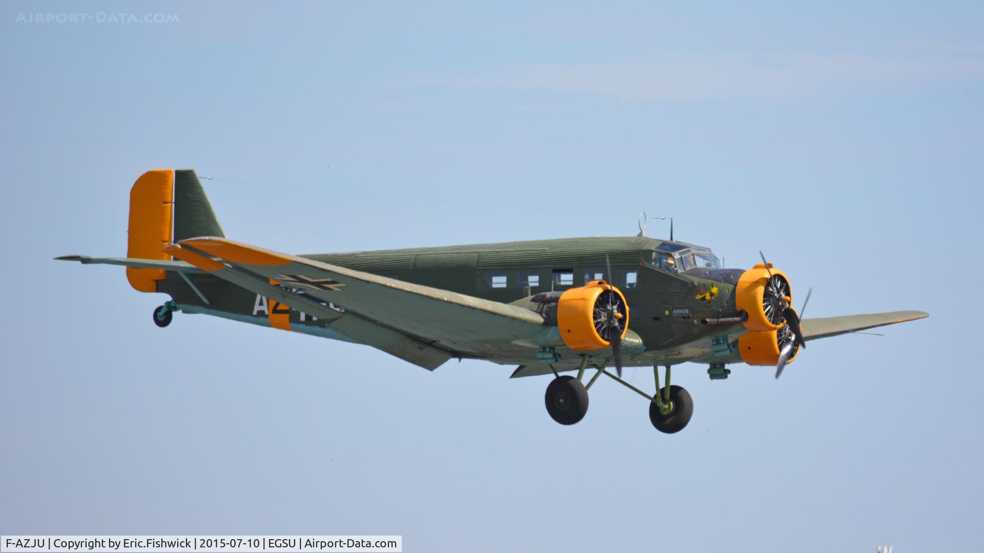 F-AZJU, 1952 Junkers (CASA) 352L (Ju-52) C/N 103, 43. F-AZJU arriving for The Flying Legends Air Show, July 2015.