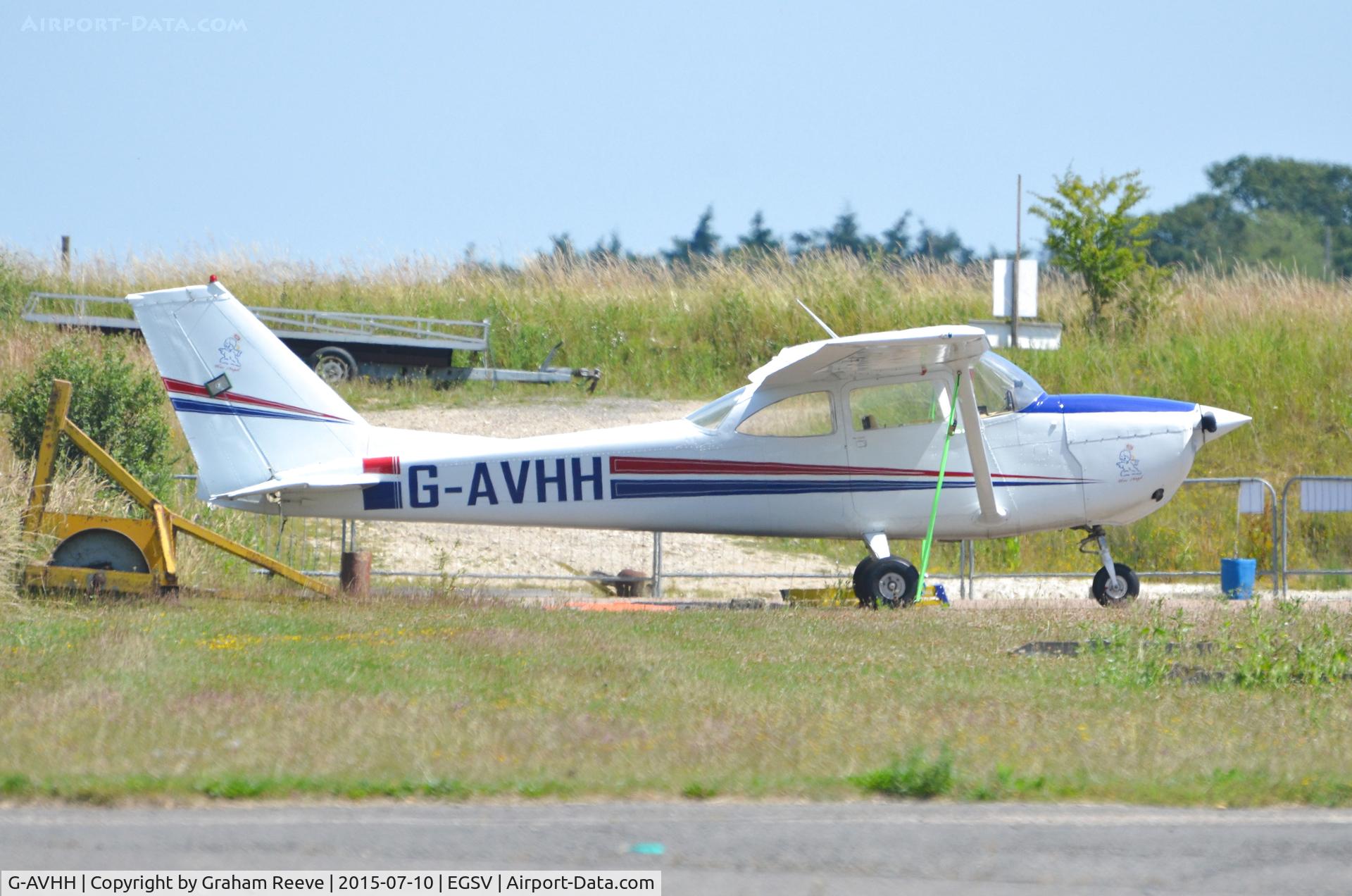 G-AVHH, 1967 Reims F172H Skyhawk C/N 0337, Parked at Old Buckenham.
