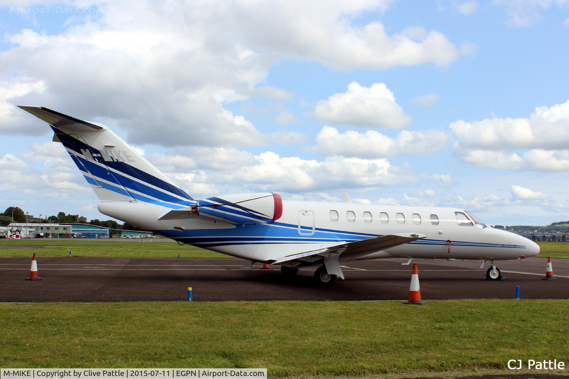 M-MIKE, 2008 Cessna 525B CitationJet CJ3 C/N 525B-0280, Parked up at Dundee Riverside EGPN. n.b hard to read light grey on white registration.