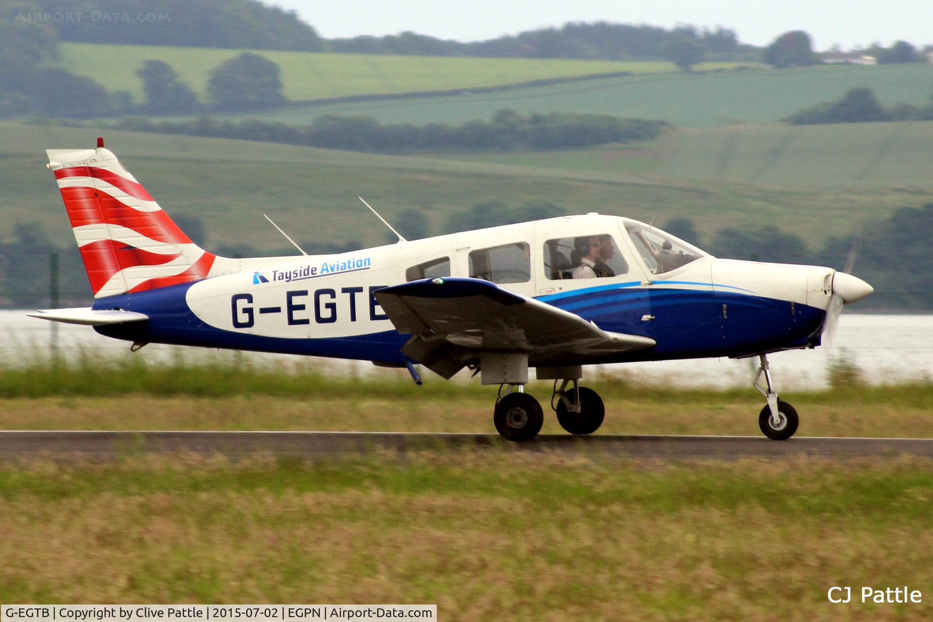 G-EGTB, 1978 Piper PA-28-161 Cherokee Warrior II C/N 28-7816074, Landing roll at Dundee Riverside EGPN