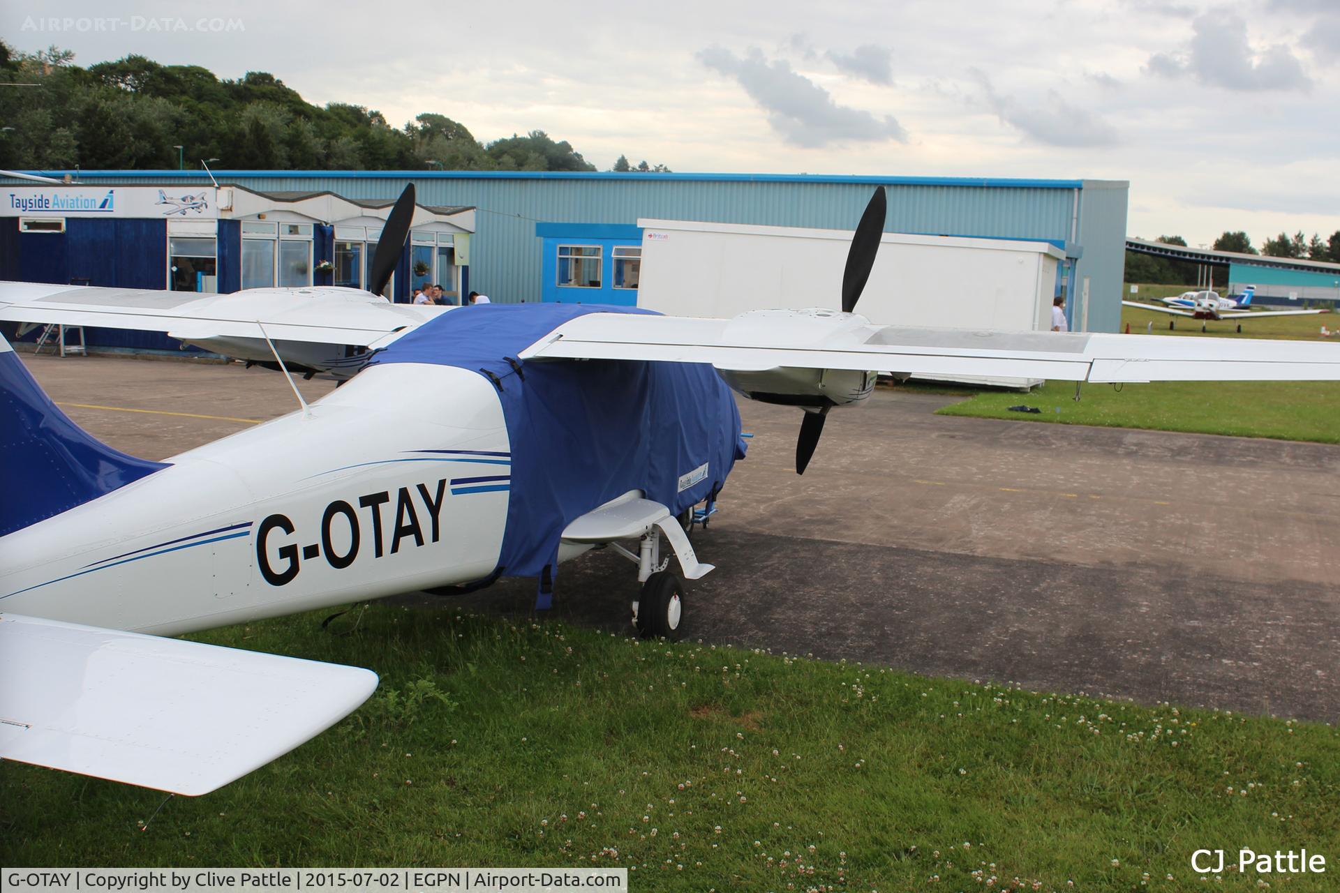 G-OTAY, 2010 Tecnam P-2006T C/N 049, Another oblique view parked up at Dundee Riverside EGPN