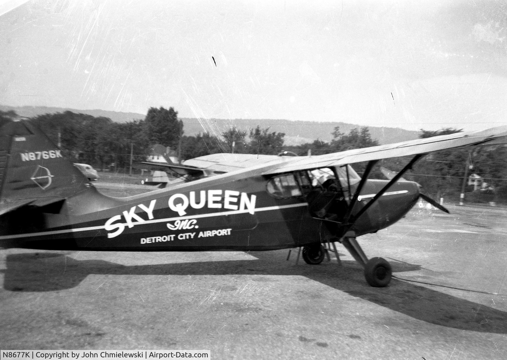 N8677K, 1947 Stinson 108-1 Voyager C/N 108-1677, Found this among several other photos of my uncle's.  Scanned it in