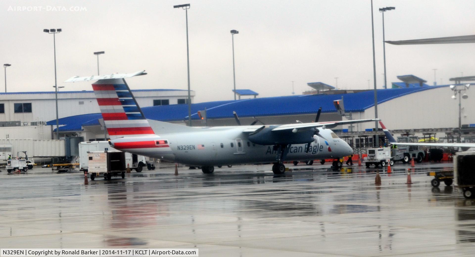 N329EN, 1991 De Havilland Canada DHC-8-311 Dash 8 C/N 290, At the gate CLT