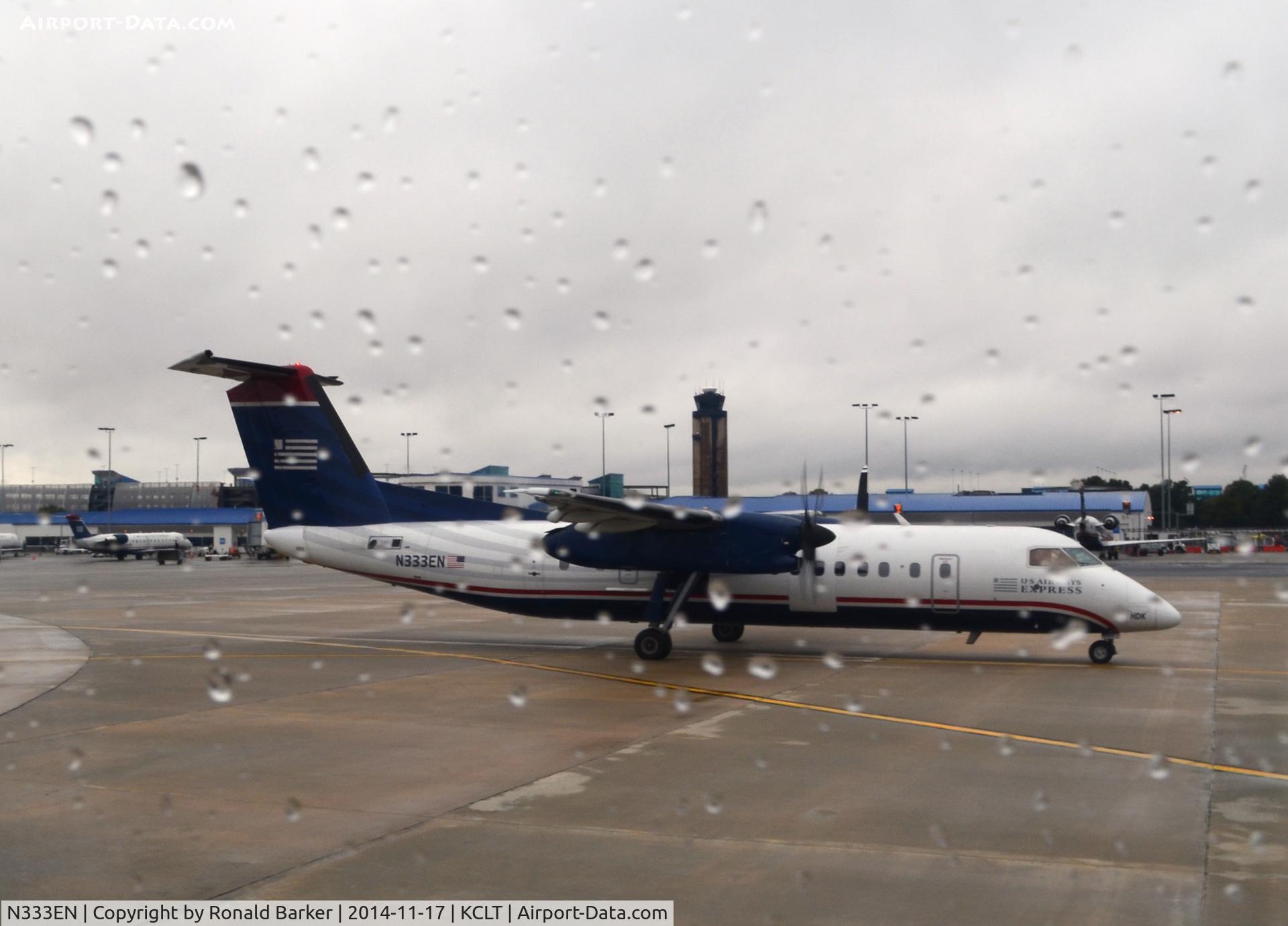 N333EN, 1990 De Havilland Canada DHC-8-311 Dash 8 C/N 221, On the ramp CLT