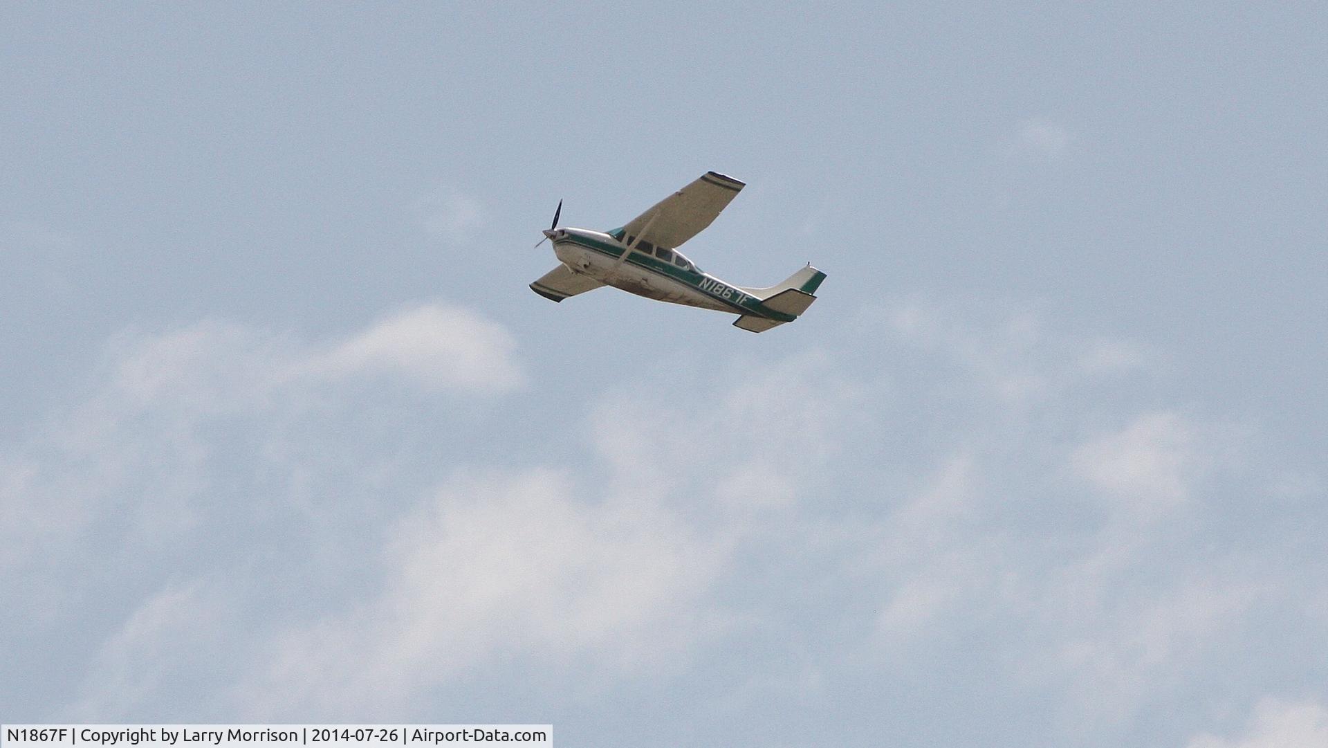 N1867F, 1966 Cessna 210F Centurion C/N 21058767, Photographed over Superior CO July 26 2014