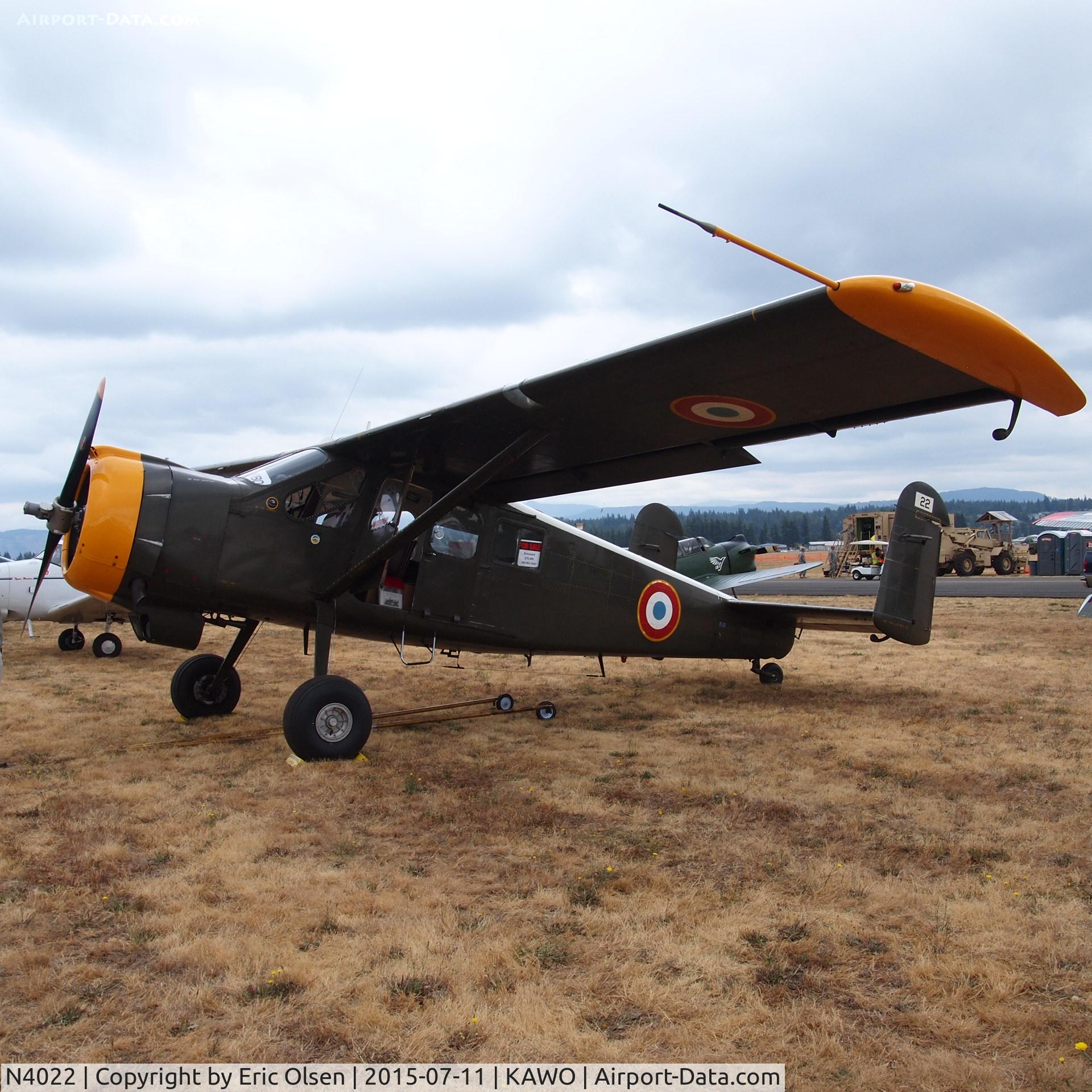 N4022, 1955 Max Holste MH-1521M Broussard C/N 22, 1955 Max Holste at the 2015 Arlington Fly-IN.