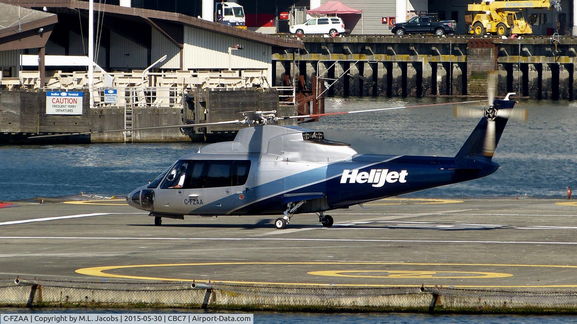 C-FZAA, 1980 Sikorsky S-76A C/N 76-0043, Helijet just arrived at Vancouver Harbour Heliport.