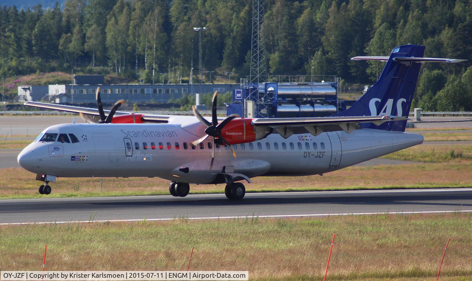 OY-JZF, 2014 ATR 72-212A C/N 1165, Landing.