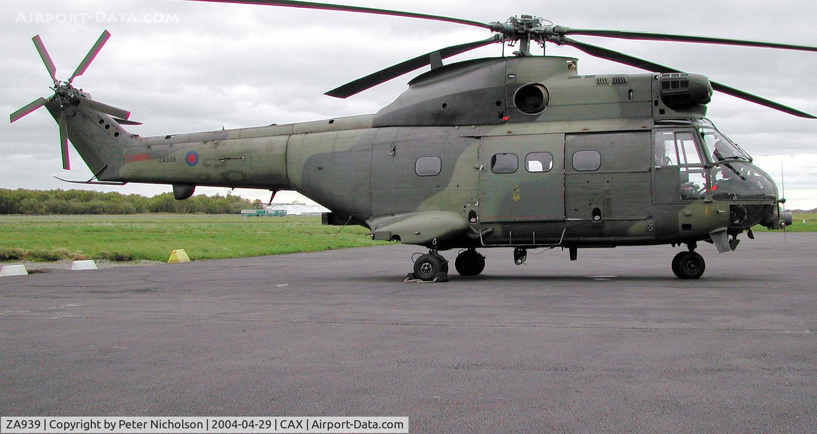 ZA939, 1980 Westland Puma HC.1 C/N 1646, Puma HC.1, callsign Warlock 3, of 33 Squadron on a visit to Carlisle in the Spring of 2004.