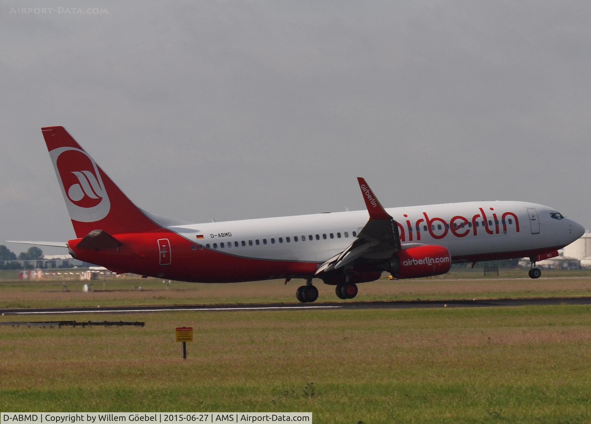 D-ABMD, 2011 Boeing 737-86J C/N 37761, Landing on runway 27 of Schiphol Airport
