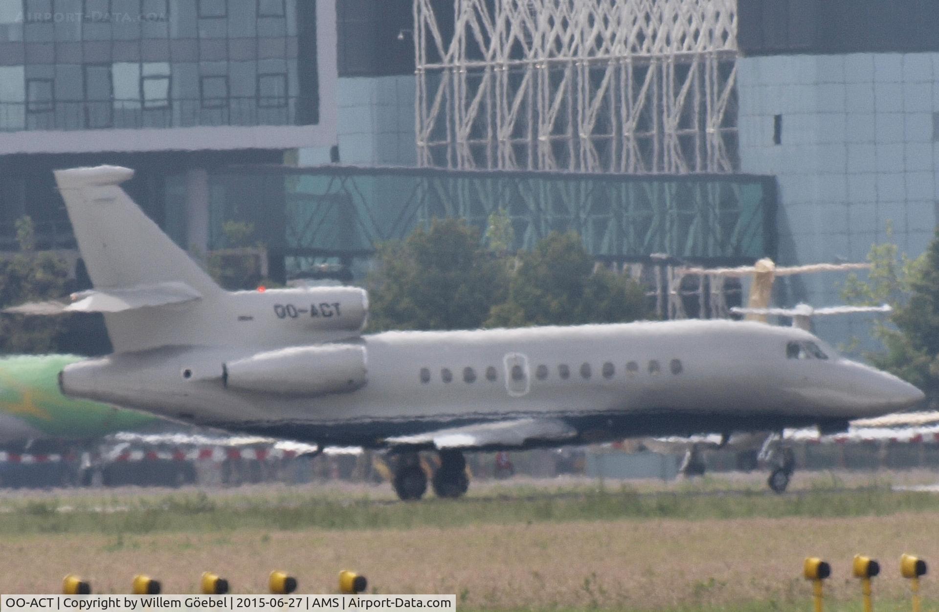 OO-ACT, 2001 Dassault Falcon 900C C/N 194, Take off from runway 22 of Schiphol Airport