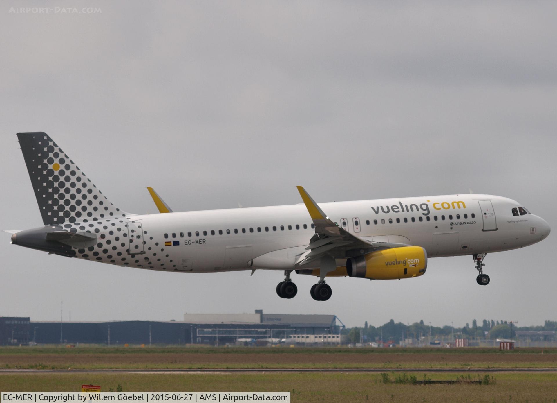 EC-MER, 2015 Airbus A320-232 C/N 6510, Landing on runway 27 of Schiphol Airport