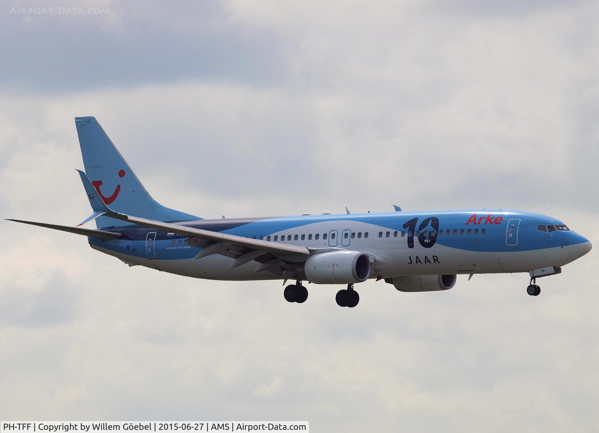 PH-TFF, 2007 Boeing 737-86N C/N 35220, Landing on runway 27 of Schiphol Airport WITH THE 