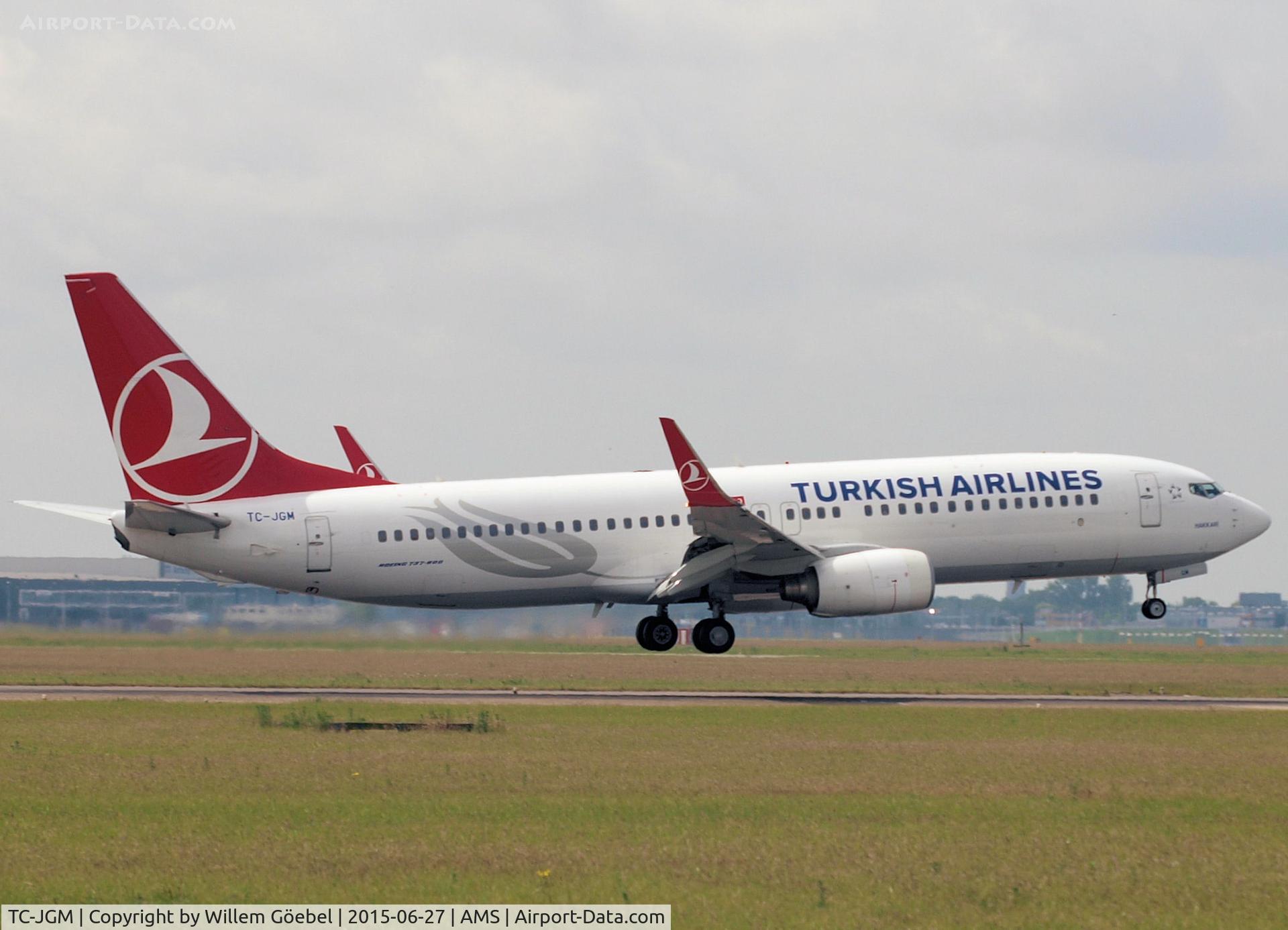 TC-JGM, 2006 Boeing 737-8F2 C/N 34411, Landing on runway 27 of Schiphol Airport