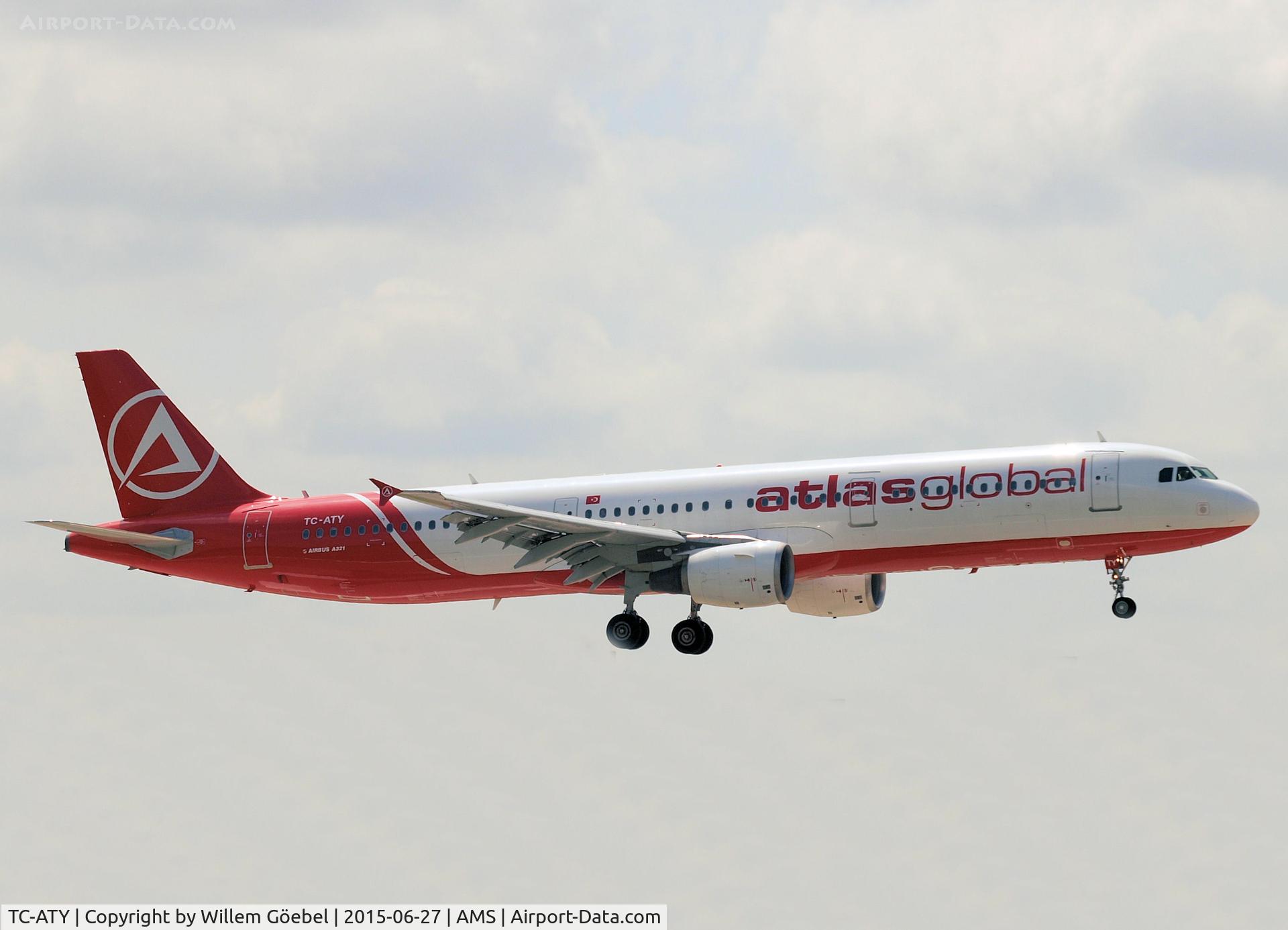 TC-ATY, 1998 Airbus 321-200 C/N 808, Landing on runway 27 of Schiphol Airport